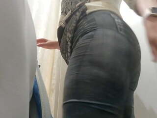 My Big Ass Trying on some Leggings in the Shop - Love it