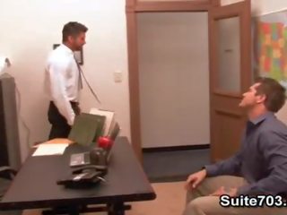 Incredible gays Berke and Parker fuck in the office